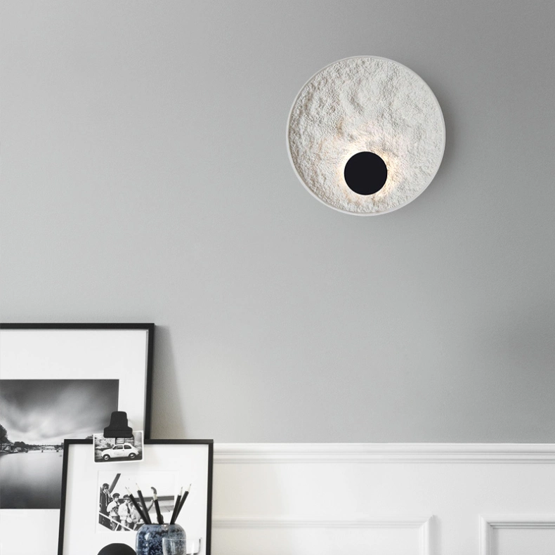 Round Moon White Body LED Home Wall Light Stairs Bedroom Corridor Wall Sconce Globe Light Fixture (WH-OR-60)