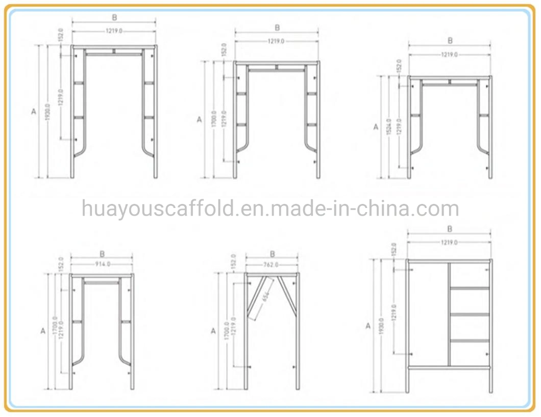 Hot Galvanized European Facade Layher Construction 2*0.73m Scaffolding /Scaffold Frame