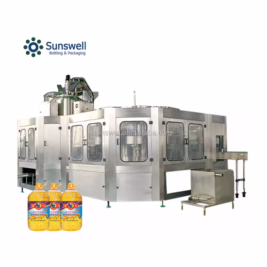 Macchina automatica per sigillare l'etichettatura della tappatura del riempimento dell'olio del macchinario dell'attrezzatura dell'olio da cucina del motore d'oliva da 150ml a 1000ml